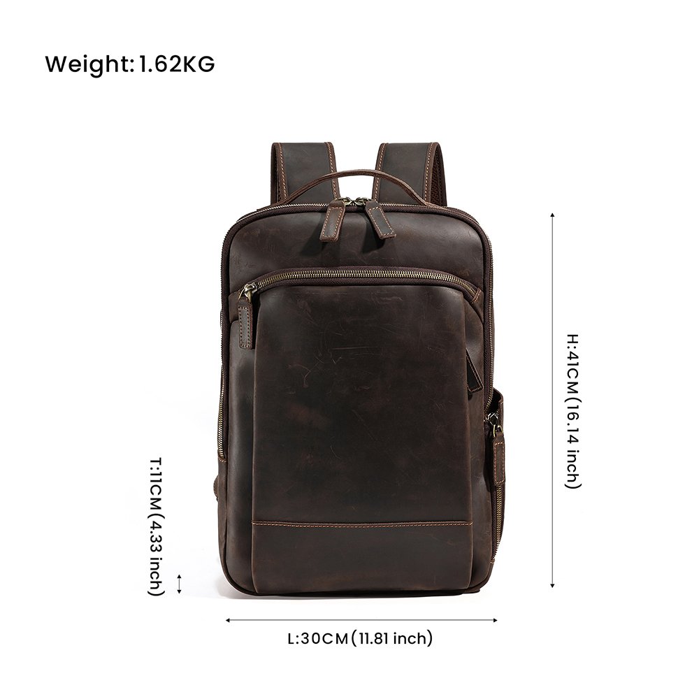 Fashion Custom logo leather business travelling Camping School backpack bags Daypack men laptop backpacks