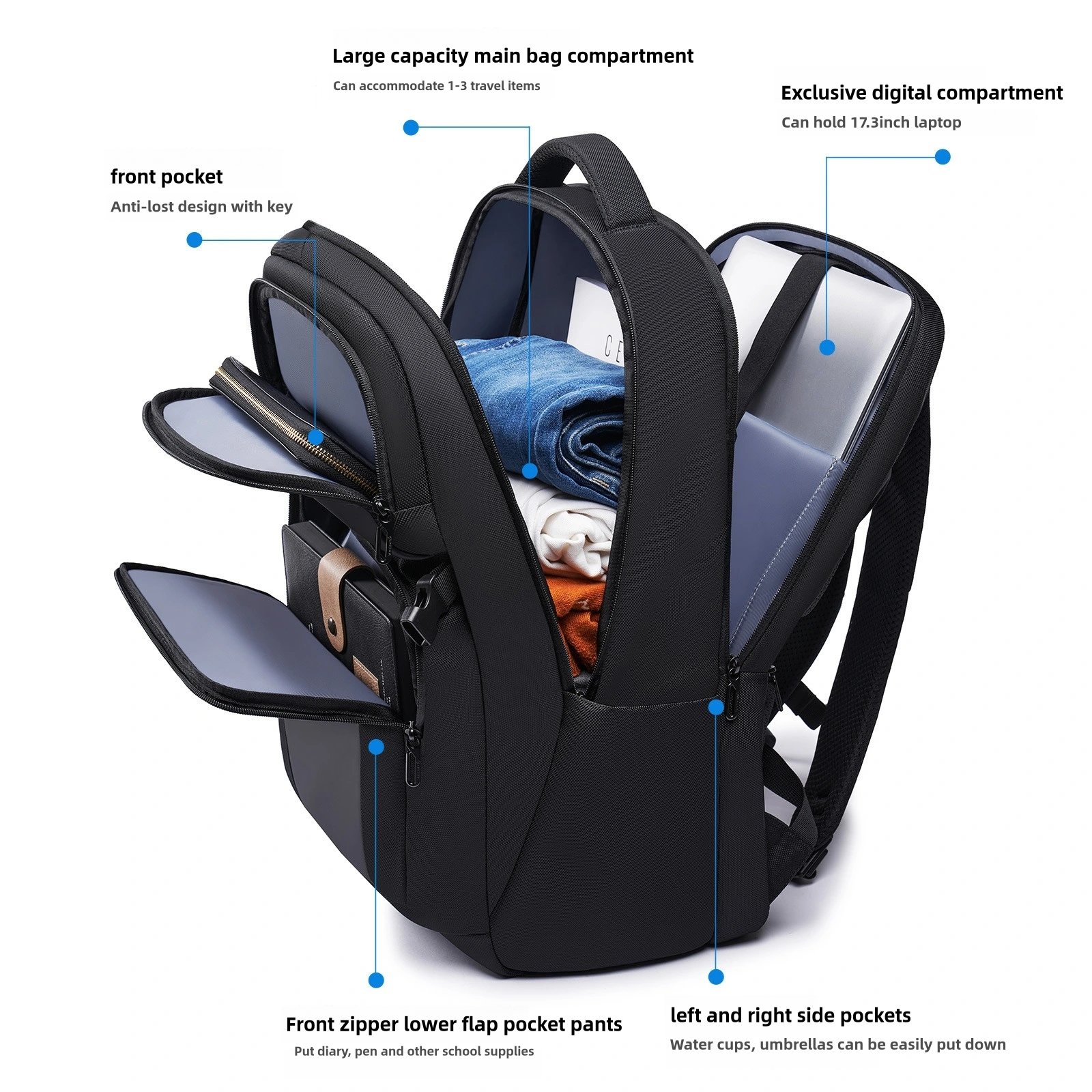 High Quality Large Capacity Large Backpack Business Laptop Backpack for Travel Casual Work.