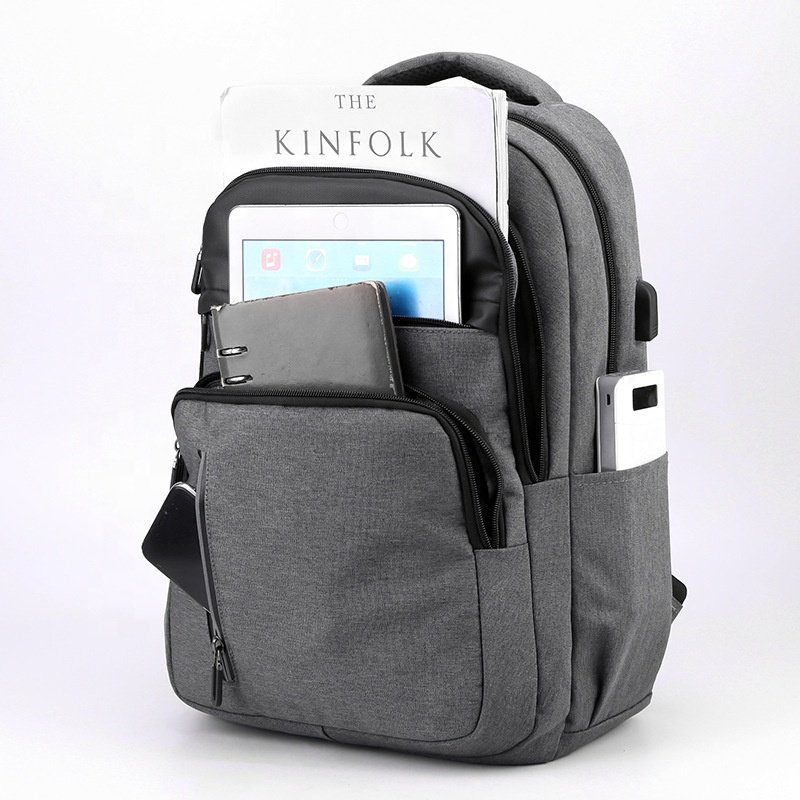 Custom laptop travel backpack bag with usb charging port waterproof wear-resistant office computer bag