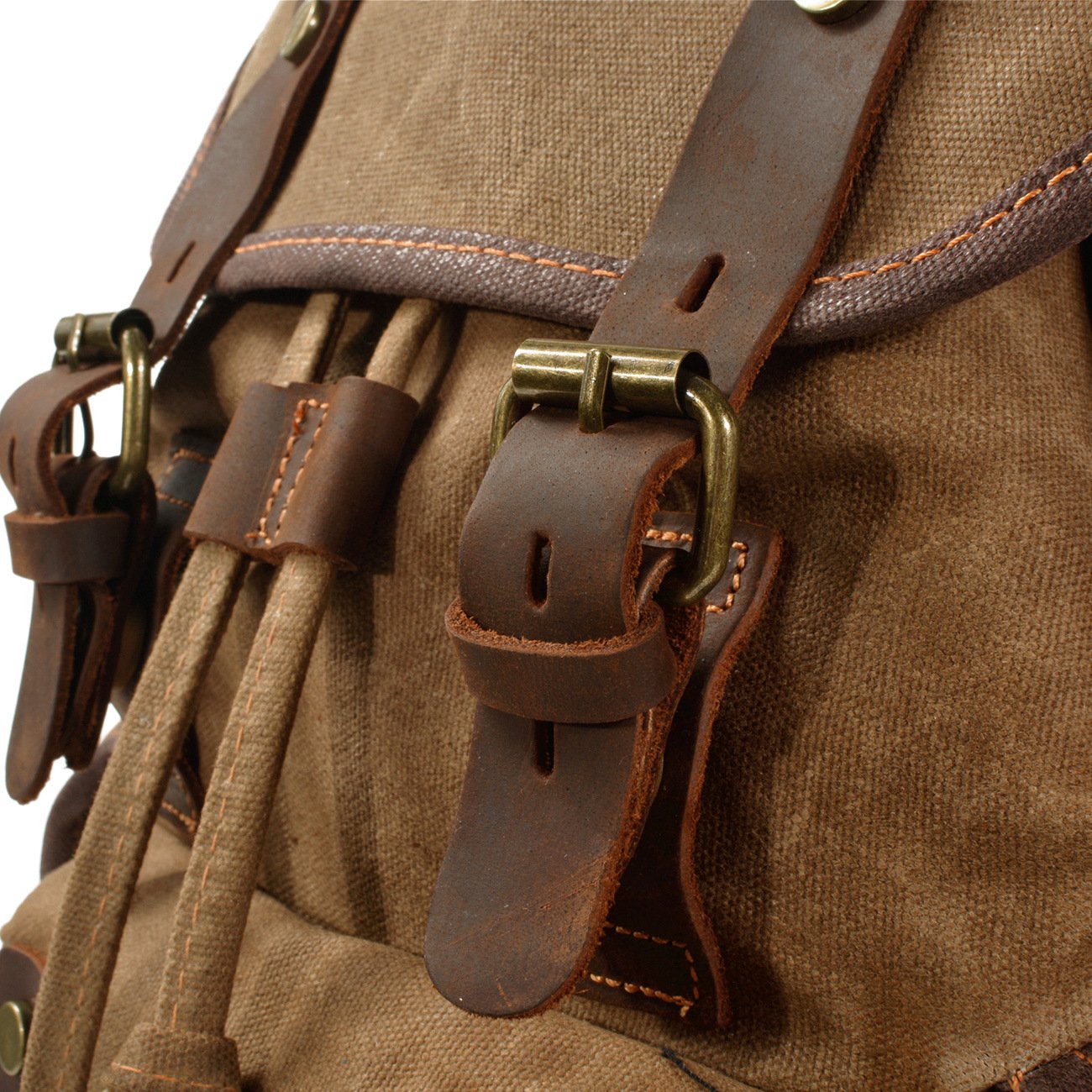 Large Capacity Leather Canvas Backpacks For Men School Bags Vintage Waterproof Daypack High Quality Laptop Backpack Bag