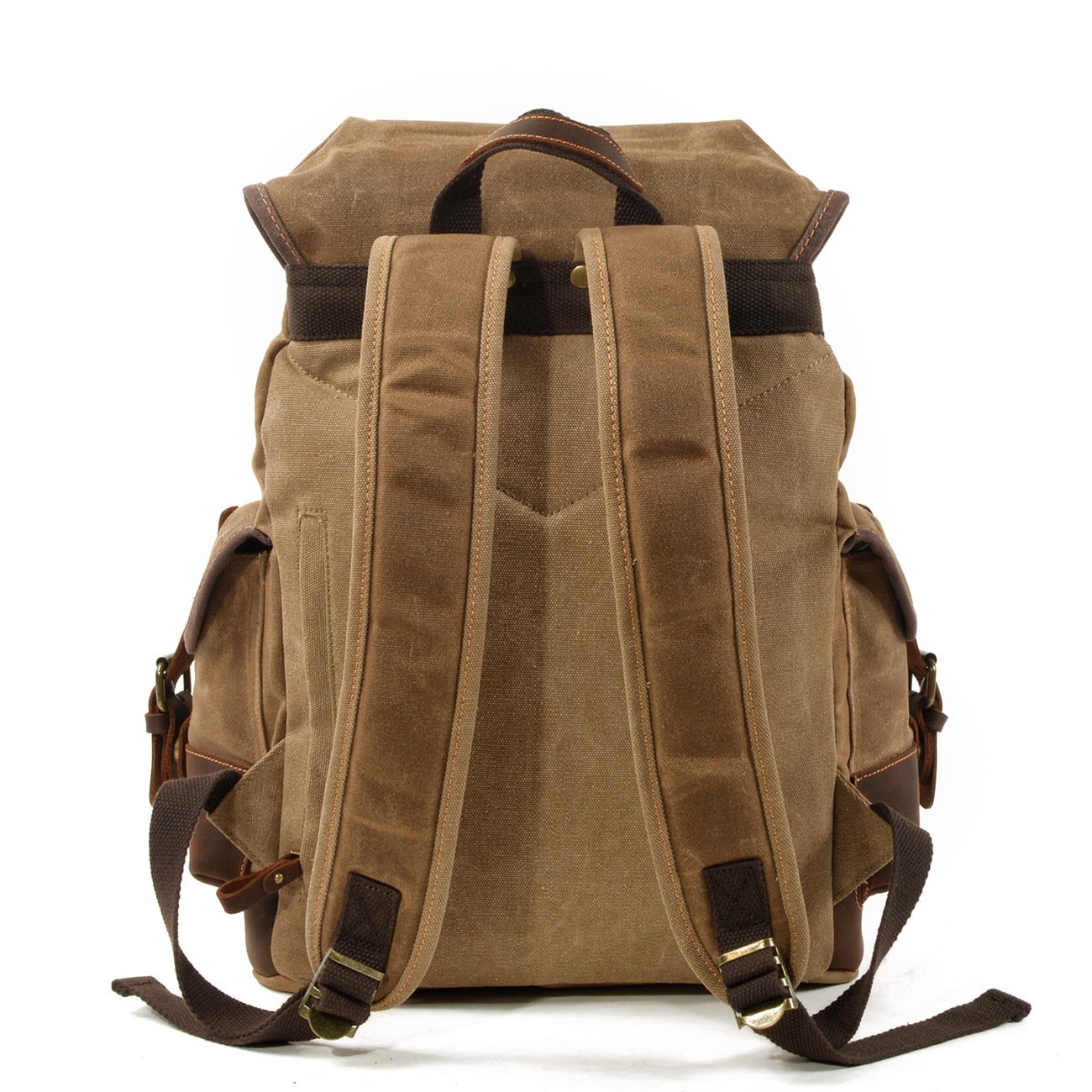Large Capacity Leather Canvas Backpacks For Men School Bags Vintage Waterproof Daypack High Quality Laptop Backpack Bag