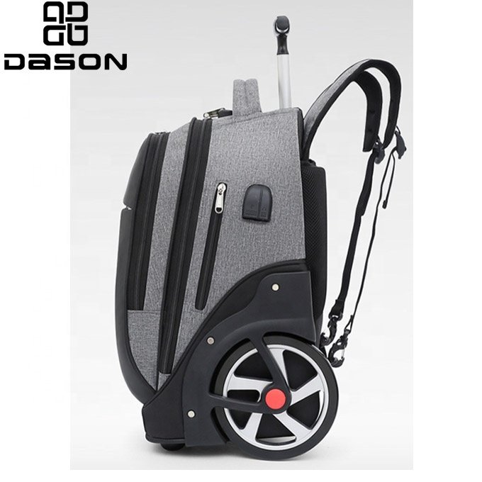 Rolling Backpack with Wheels for Business with USB Charging Port Laptop Wheeled Backpack