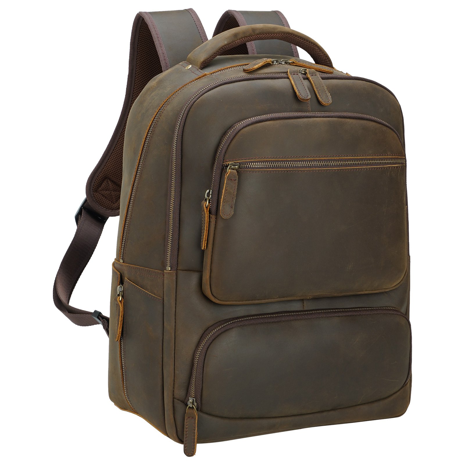 Dropshipping Tiding 100% Pure Genuine Crazy Horse Leather Backpack Genuine Leather Bag Men Cowhide Leather Laptop Backpack