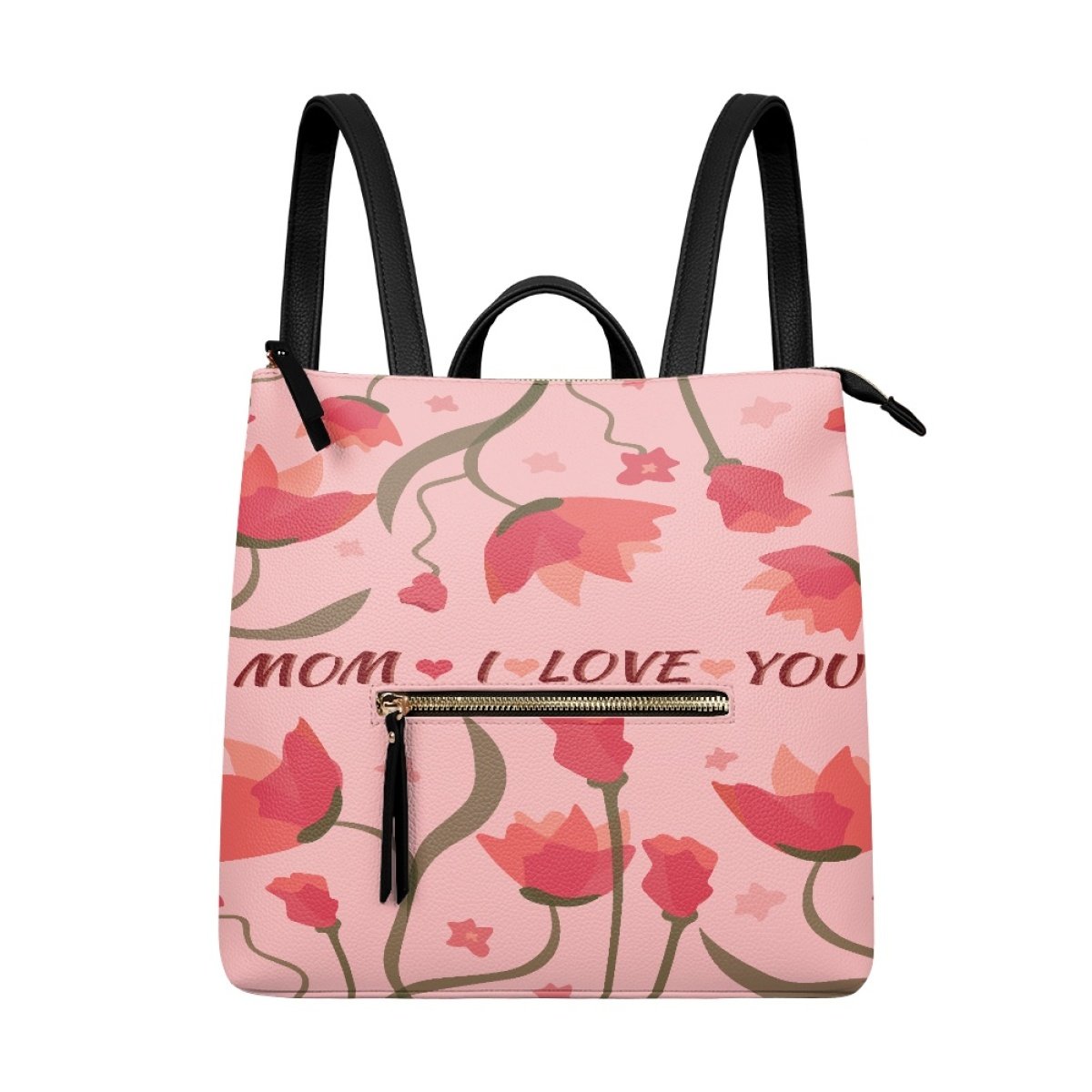 Business Laptop Backpack Women's Casual Shoulder Bag Outdoor PU Leather Present For Mother Waterproof Custom Print On Demand