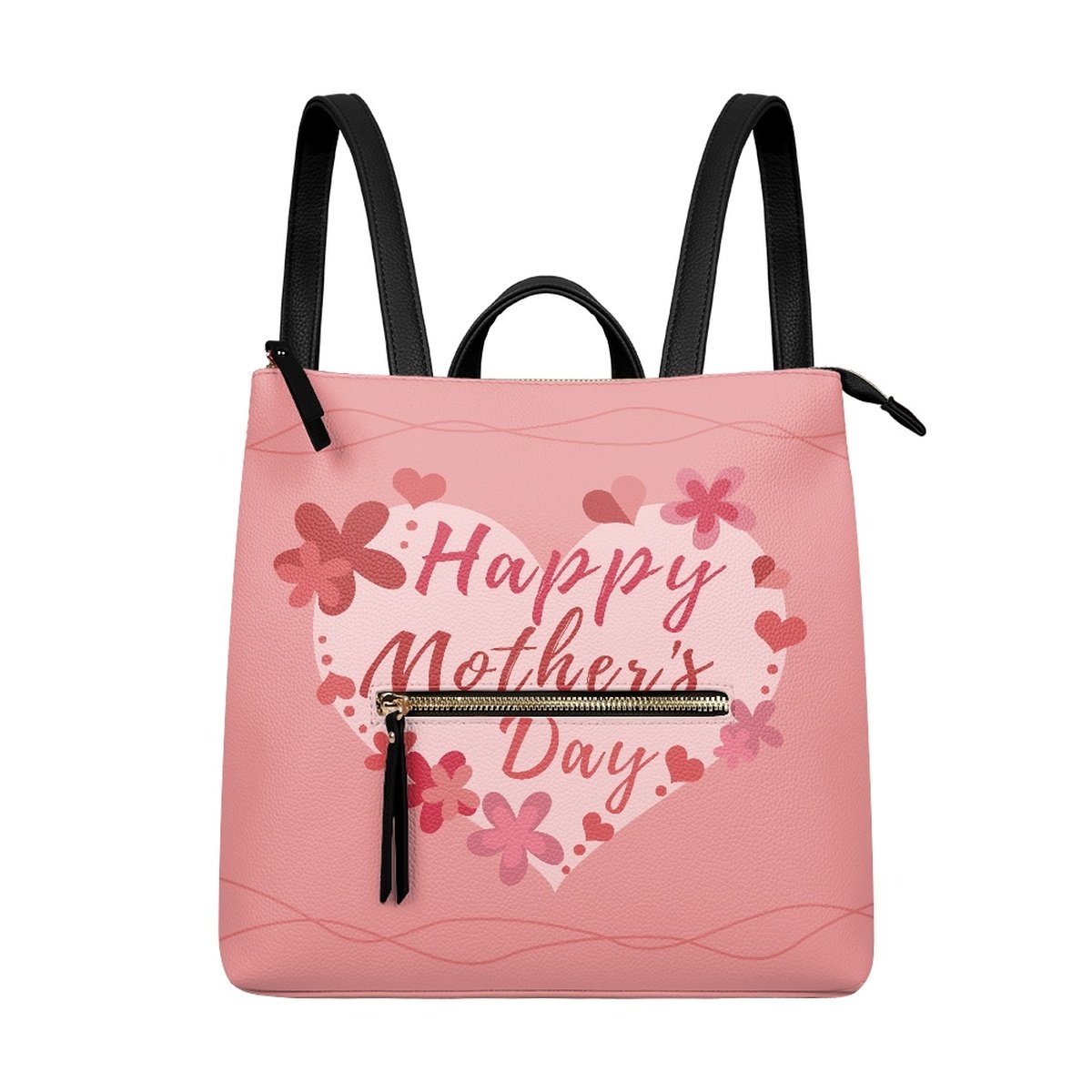 Business Laptop Backpack Women's Casual Shoulder Bag Outdoor PU Leather Present For Mother Waterproof Custom Print On Demand