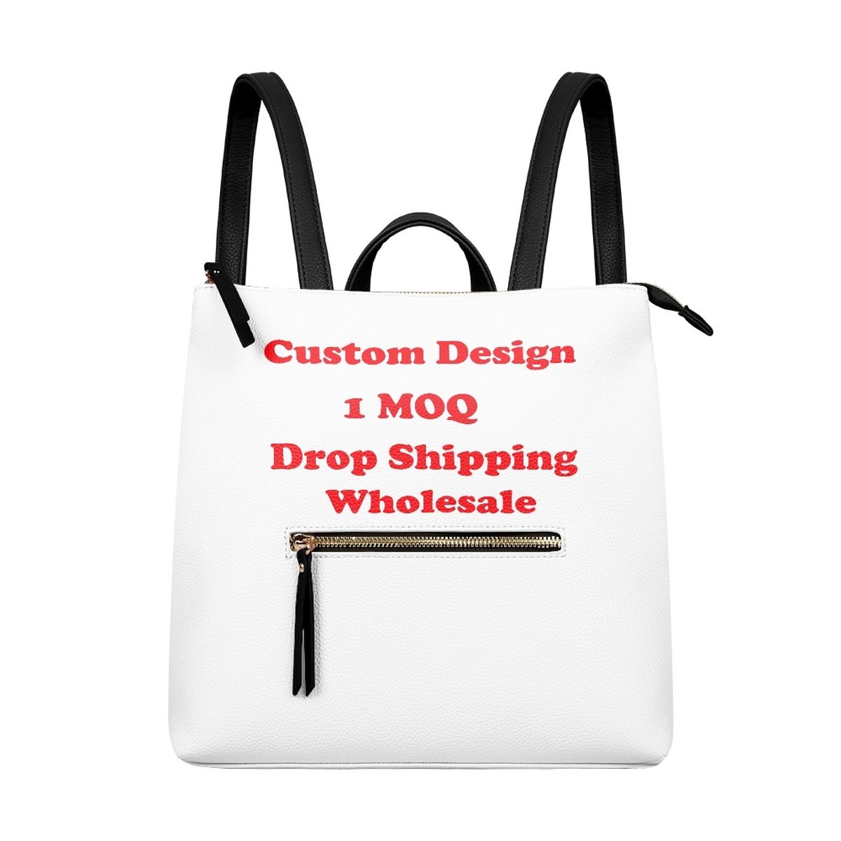Business Laptop Backpack Women's Casual Shoulder Bag Outdoor PU Leather Present For Mother Waterproof Custom Print On Demand