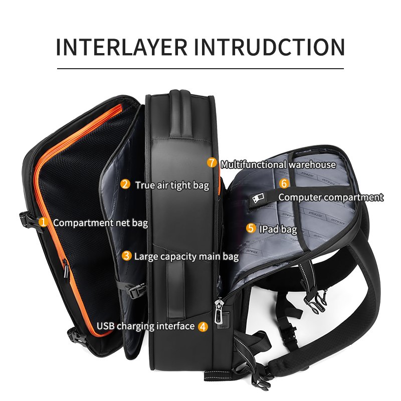 2023 premium fashion vaccum compression school bags outdoor man travel laptop backwoods backpack