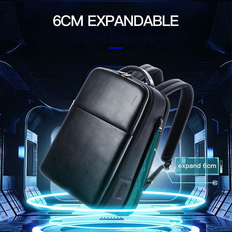 BOPAI Expandable Casual Business Office Travel Bag Pack Anti Theft Men USB Charging 15.6 Inch Laptop Backpack