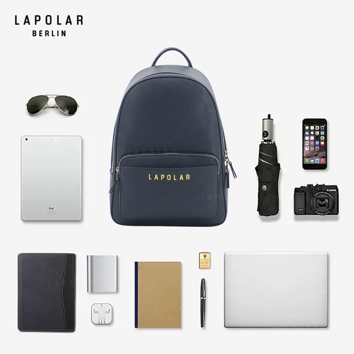 LAPOLAR Low Price Custom Black Leather School Backpack Fashion Women Book Bag Backpack For Ladies
