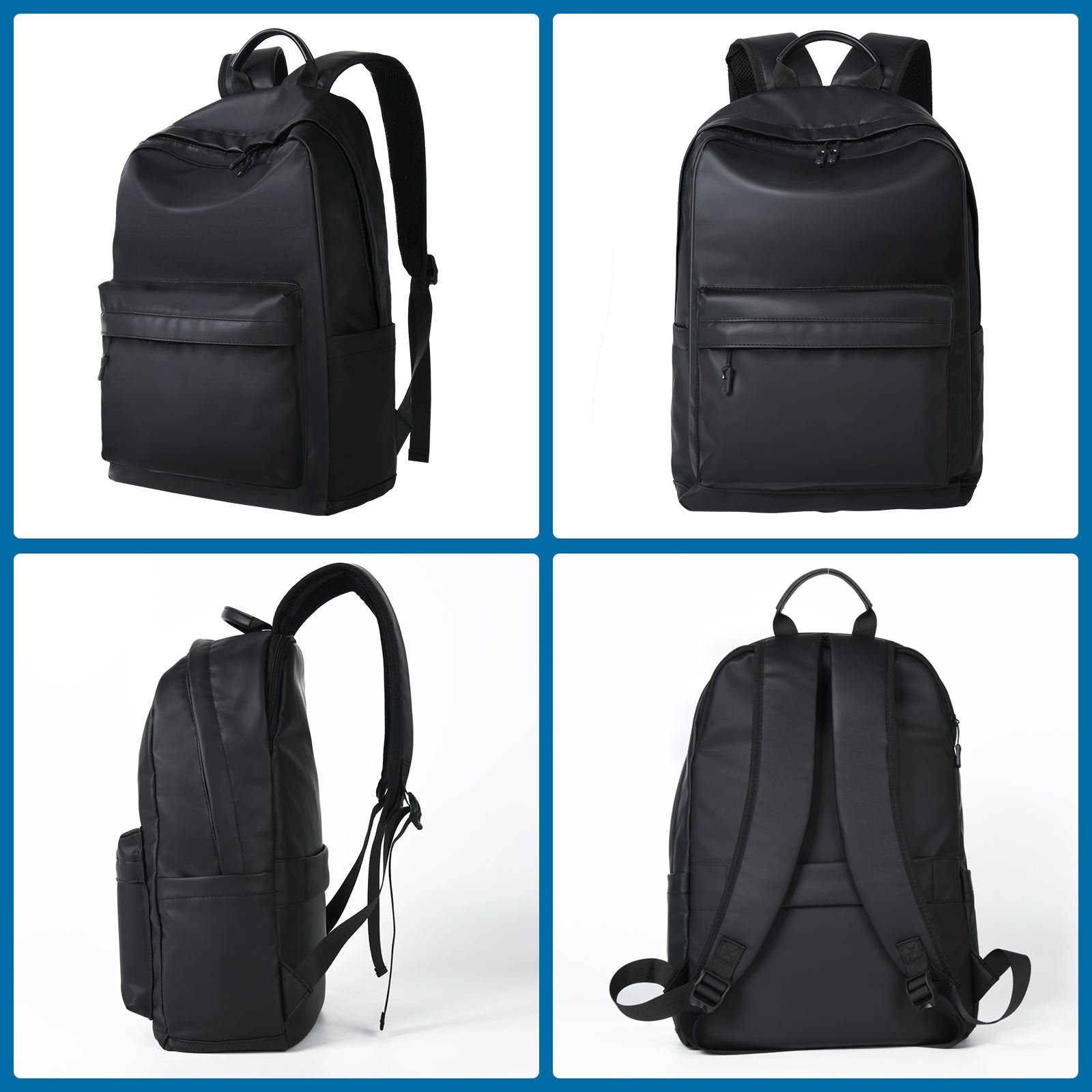 custom luxury usb charging Outdoor PU computer waterproof business oxford backpacks unisex men leather backpack for men laptop