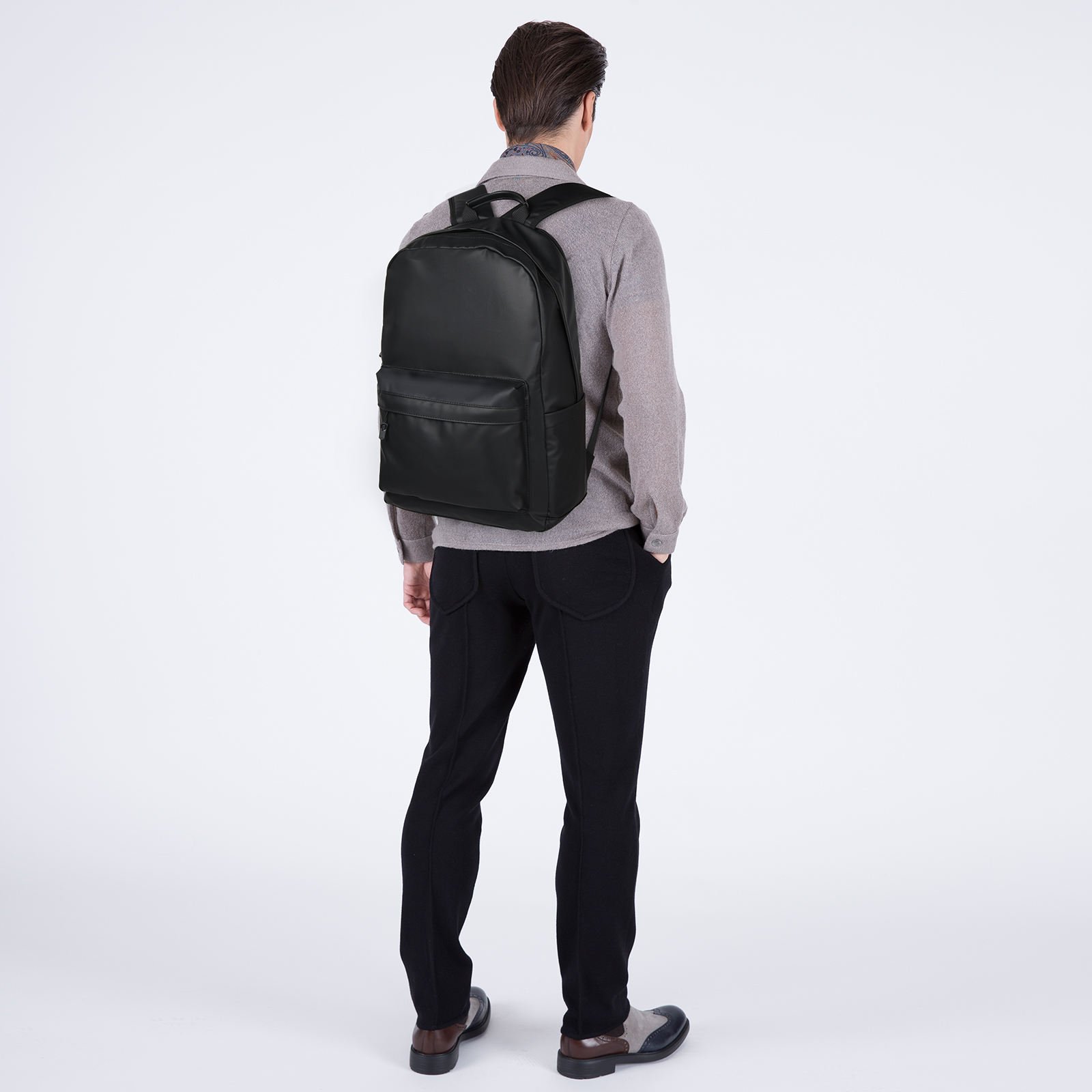 custom luxury usb charging Outdoor PU computer waterproof business oxford backpacks unisex men leather backpack for men laptop