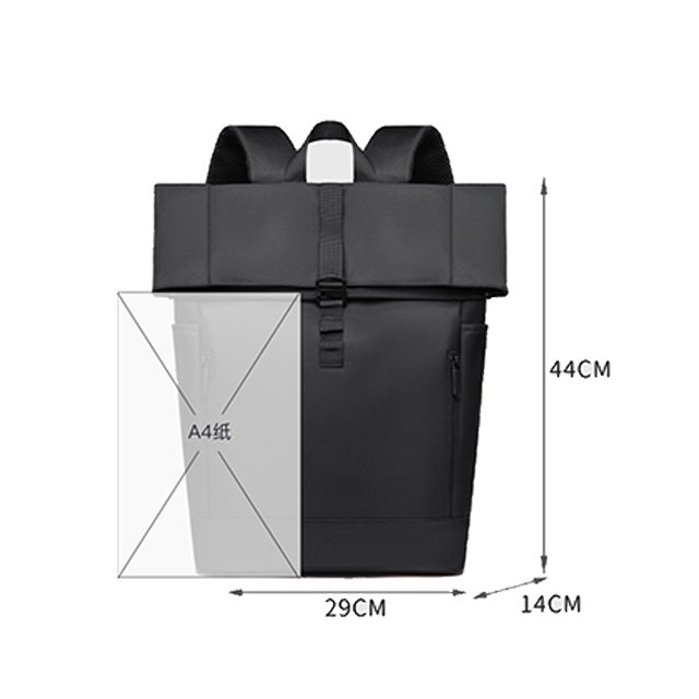 custom nylon laptop backpacks school roll top bag with usb daily life unisex waterproof large capacity laptop rolltop backpack