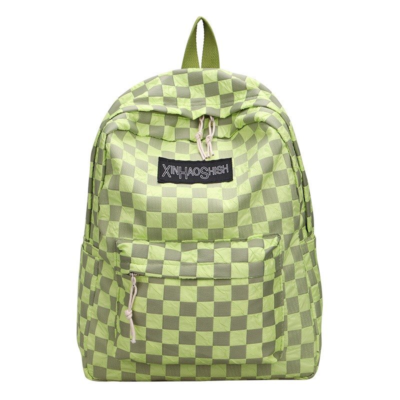 Large capacity laptop backpacks book bag junior high school college student Chessboard grid schoolbag bookbag school bags