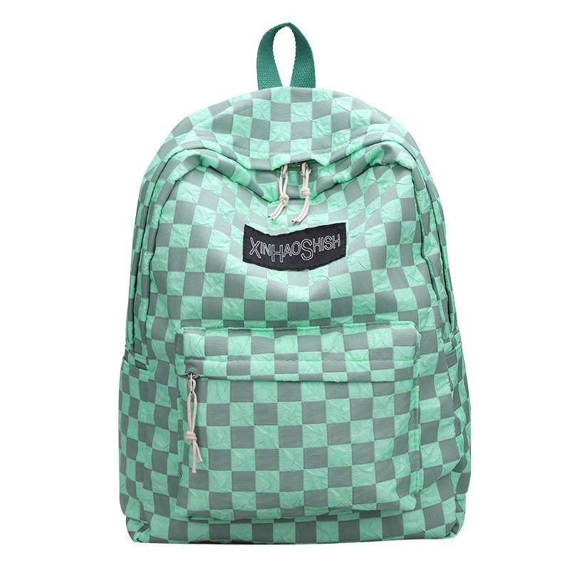 Large capacity laptop backpacks book bag junior high school college student Chessboard grid schoolbag bookbag school bags