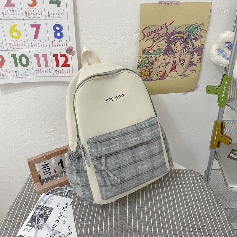 Large capacity travel laptop backpacks book bag junior high school college student chequer schoolbag bookbag school bags