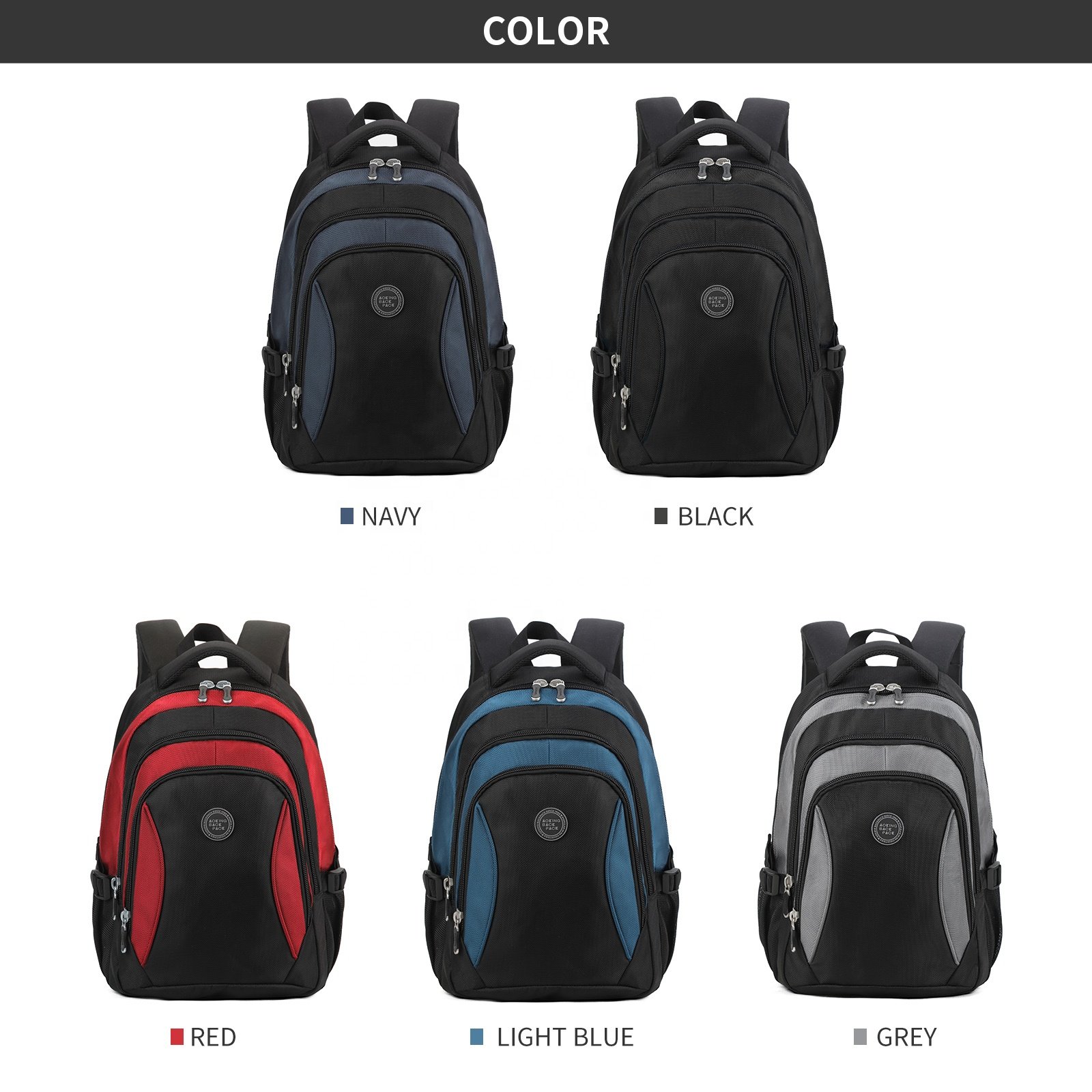 Aoking waterproof custom logo laptop backpack primary junior middle school backpack promotional gifts schoolbag rucksack