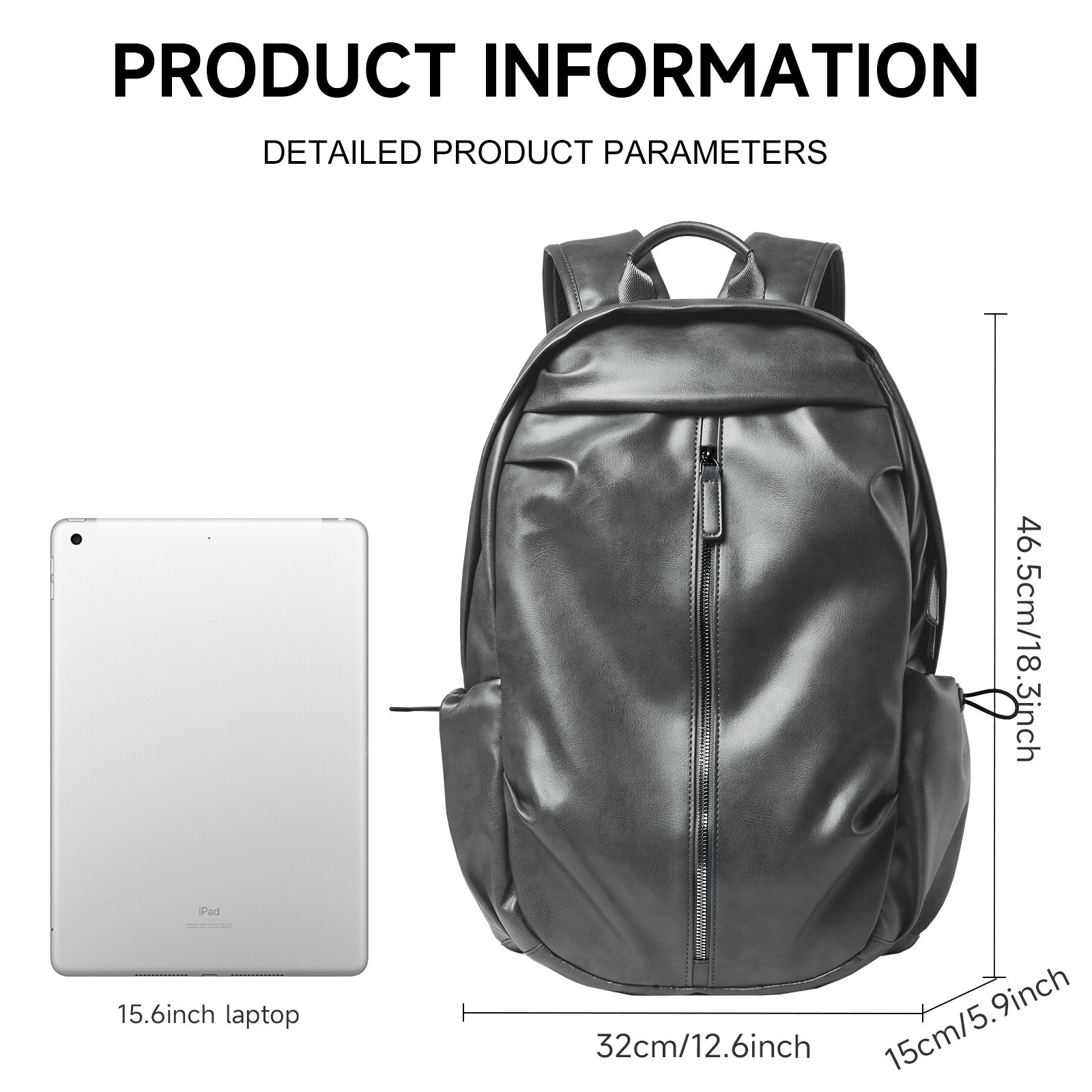 Vintage Leather Laptop Backpack For Men Large Waterproof School Casual Bookbag Work College Travel Leather Backpack