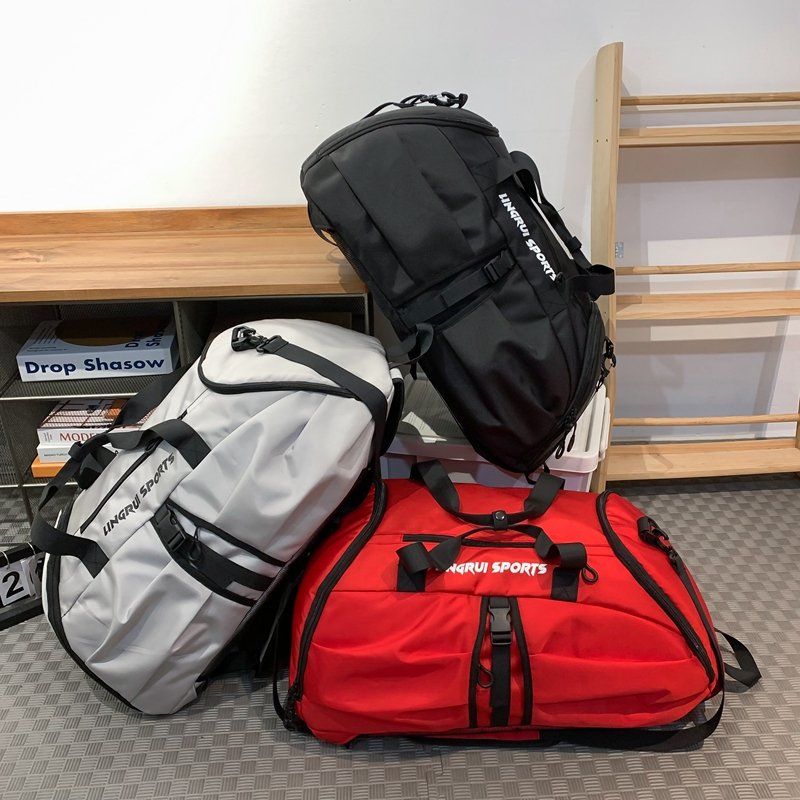Large Sports Duffle Backpack Carry-on Workout Training Tote Travel Duffel Bag with Shoe Compartment