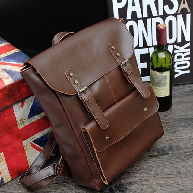 New High Quality Crazy Horse Leather Backpack for Men Laptop Backpack Vintage Travel Office Bag Large Capacity School Shoulder