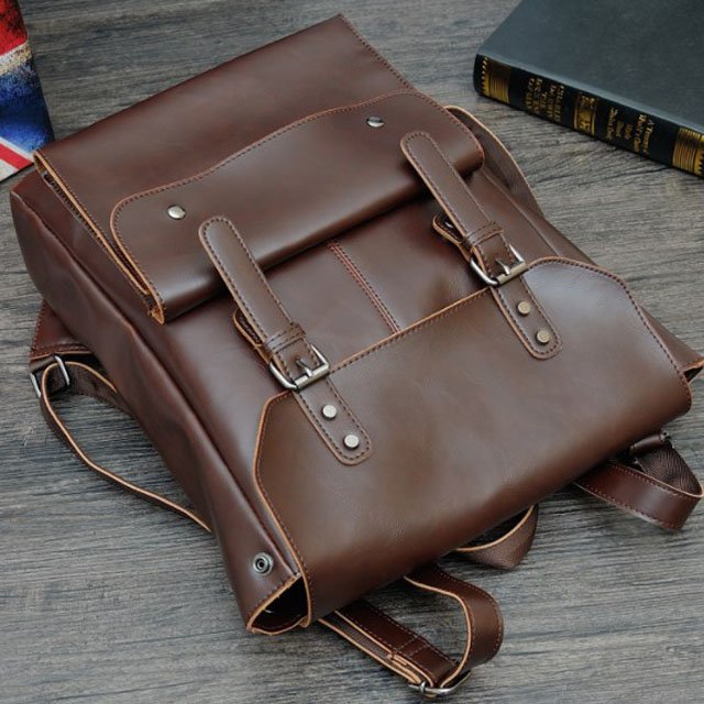 New High Quality Crazy Horse Leather Backpack for Men Laptop Backpack Vintage Travel Office Bag Large Capacity School Shoulder