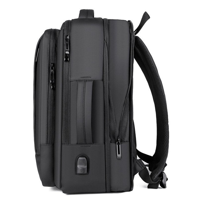 USB charging men briefcase wide open Business waterproof Extended pocket Expansion computer bag dual-purpose college backpacK