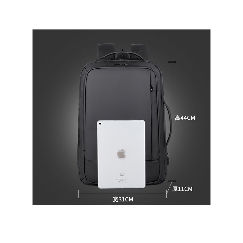 USB charging men briefcase wide open Business waterproof Extended pocket Expansion computer bag dual-purpose college backpacK