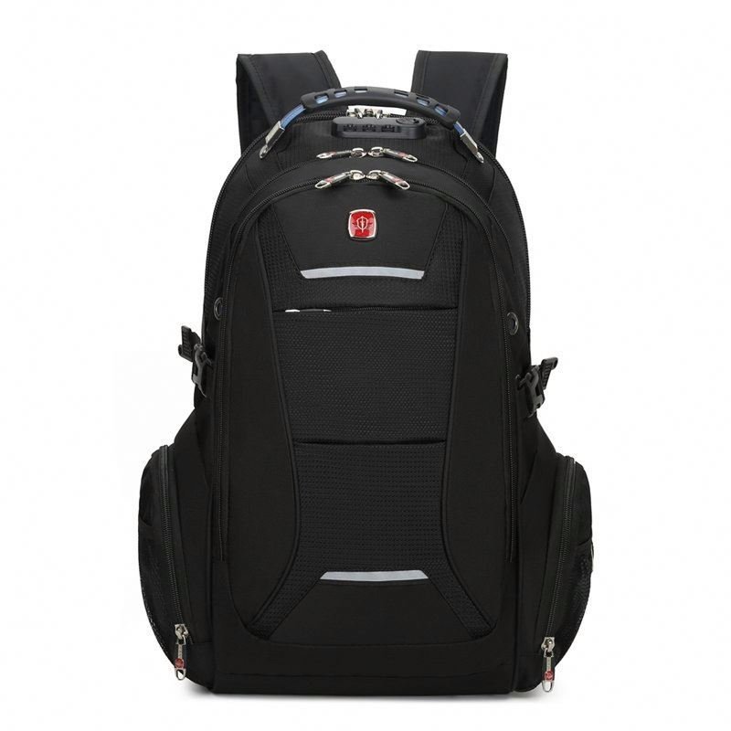 Outdoor Business Unisex Laptop Backpack Waterproof 1680 D Hard Handle Password Lock 17 Large Capacity Reflective Strap Travel