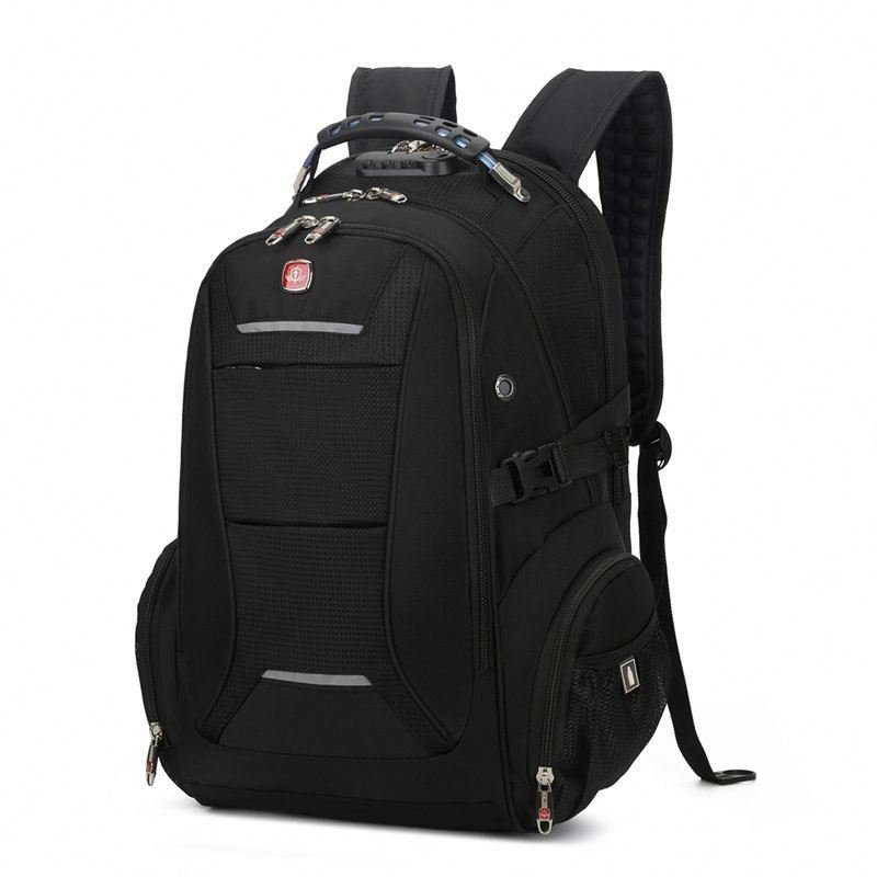 Outdoor Business Unisex Laptop Backpack Waterproof 1680 D Hard Handle Password Lock 17 Large Capacity Reflective Strap Travel