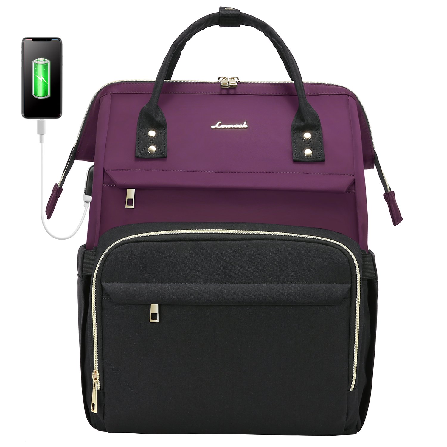 Fashion LOVEVOOK Men Travel Backpacks 14/15.6/17 Inch Business Computer Bag with USB Port College School Bags Laptop Backpacks