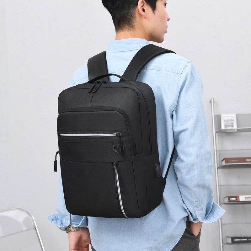 laptop business travel shoulder bag polyester backpack school men college with laptop usb bags backpack