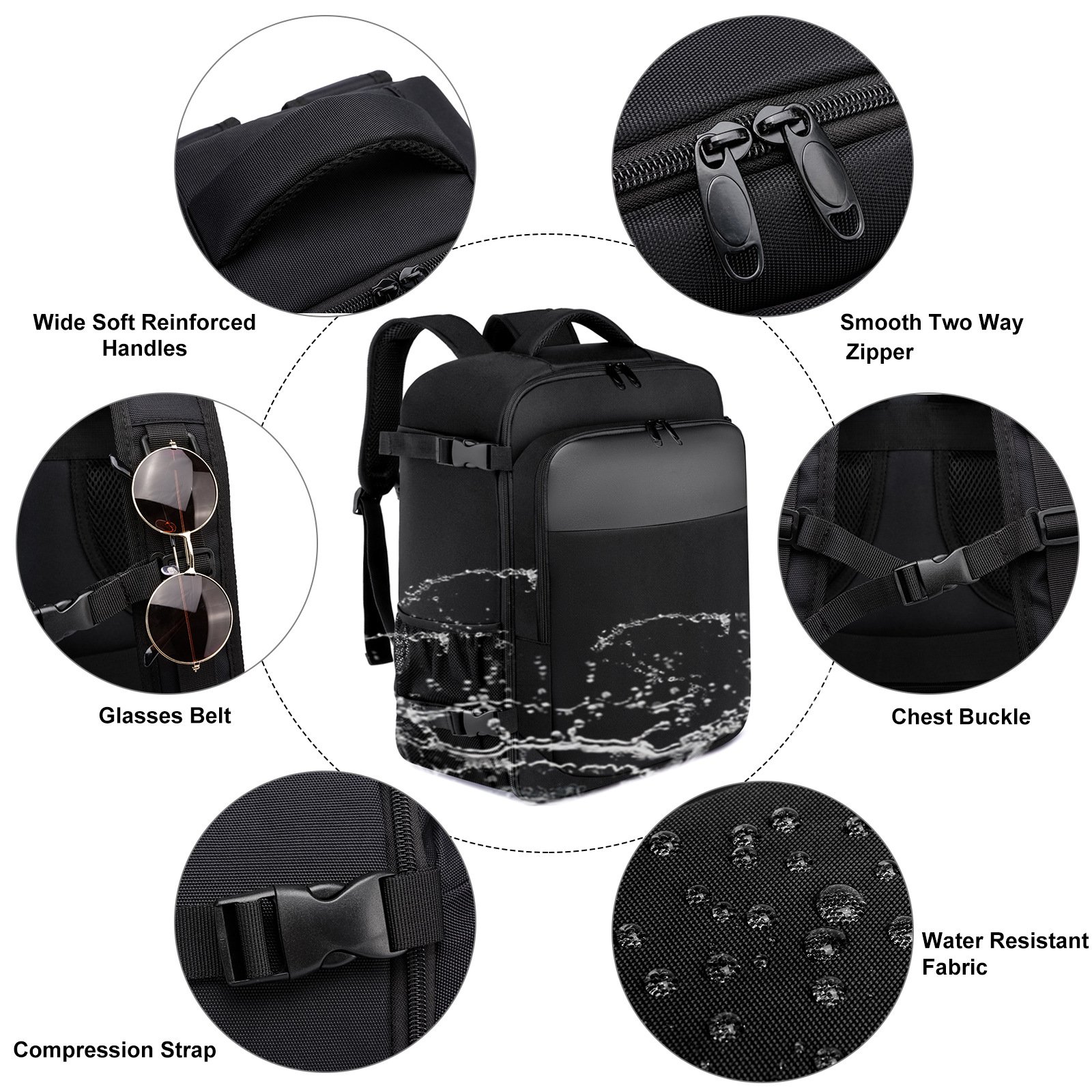 Luxury waterproof Business boarding backpack office work travel Laptop backpack with usb charging Port for women Men