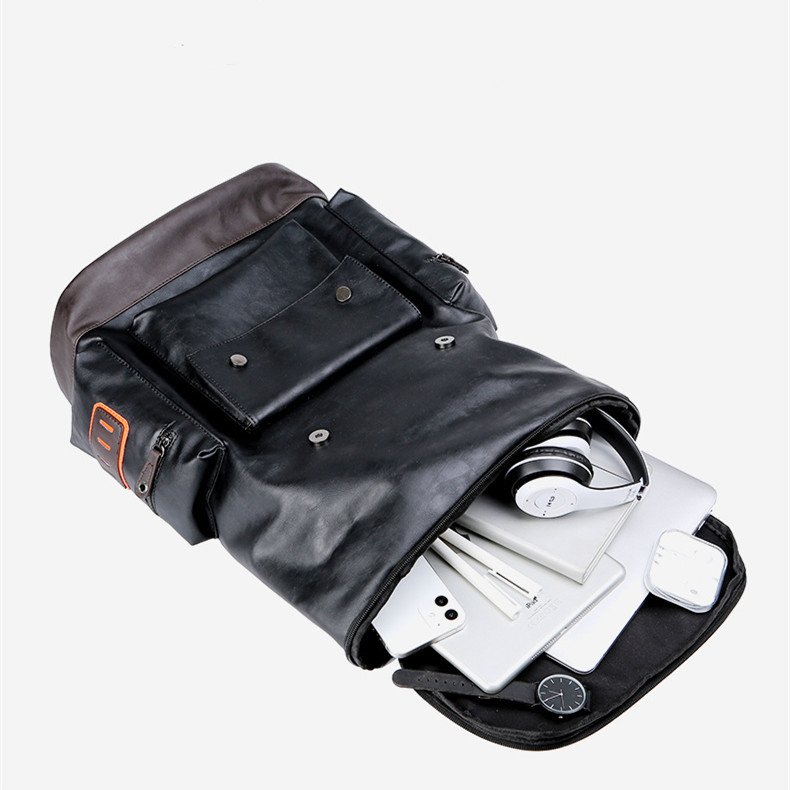 Korean men's leisure bag leather laptop backpack fashion popular travel bagpack