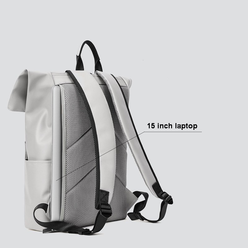 PU leather Large capacity college students schoolbag travel bag 17.3 "laptop backpack