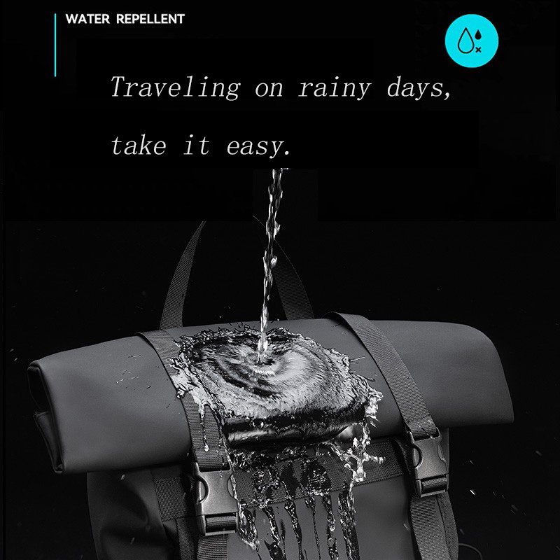 2024 Hotsales capacity Waterproof Pu Roll Top backpack daily school travel Custom Logo Laptop Backpack