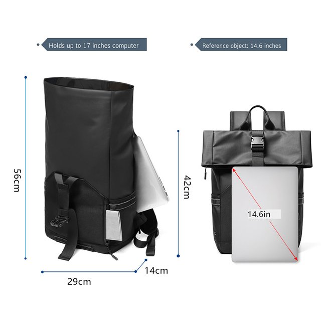Custom Logo Modern Men Women Rain Backpack Casual Leisure Slim Travel USB Vegan Leather Smooth Fashionable Computer Laptop