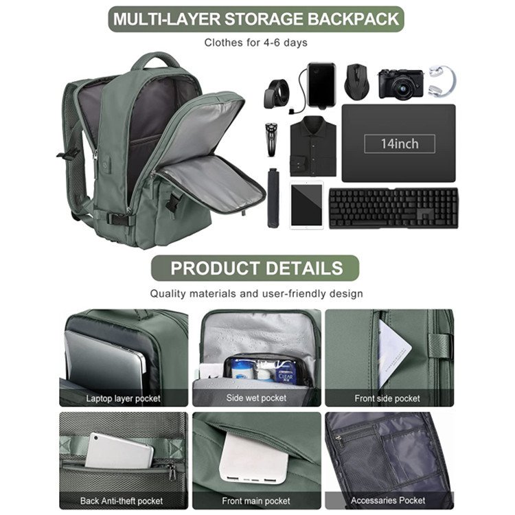 Factory Custom Logo Waterproof Business Travel Storage Backpack Office Computer Bag Laptop Backpack
