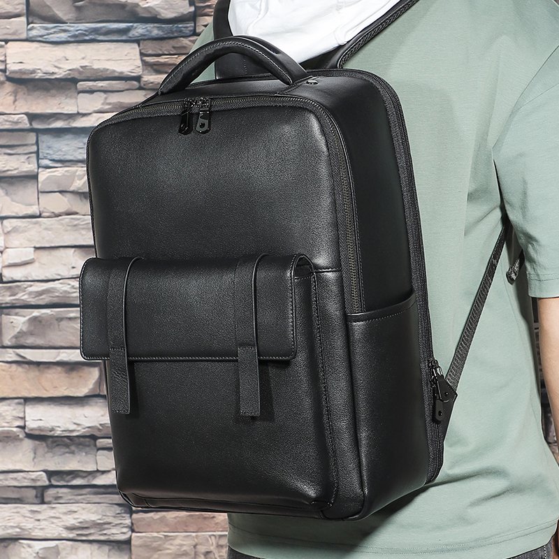 custom waterproof leather backpack outdoor casual sport designer laptop school bag large capacity women's men's backpack bags