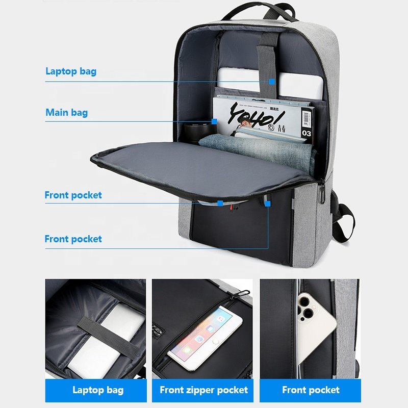 High quality private logo travel business backpack college water-resistant bag usb laptop backpack