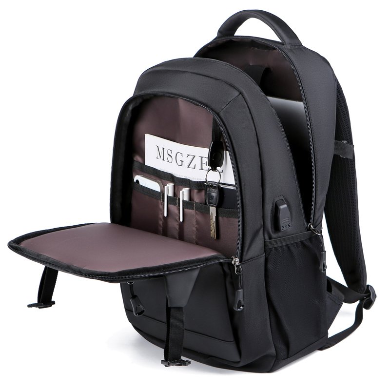 Factory 15.6 Inch Custom Logo Waterproof Oxford Pu Material Business Men Day Pack Bag Travel Laptop Backpack