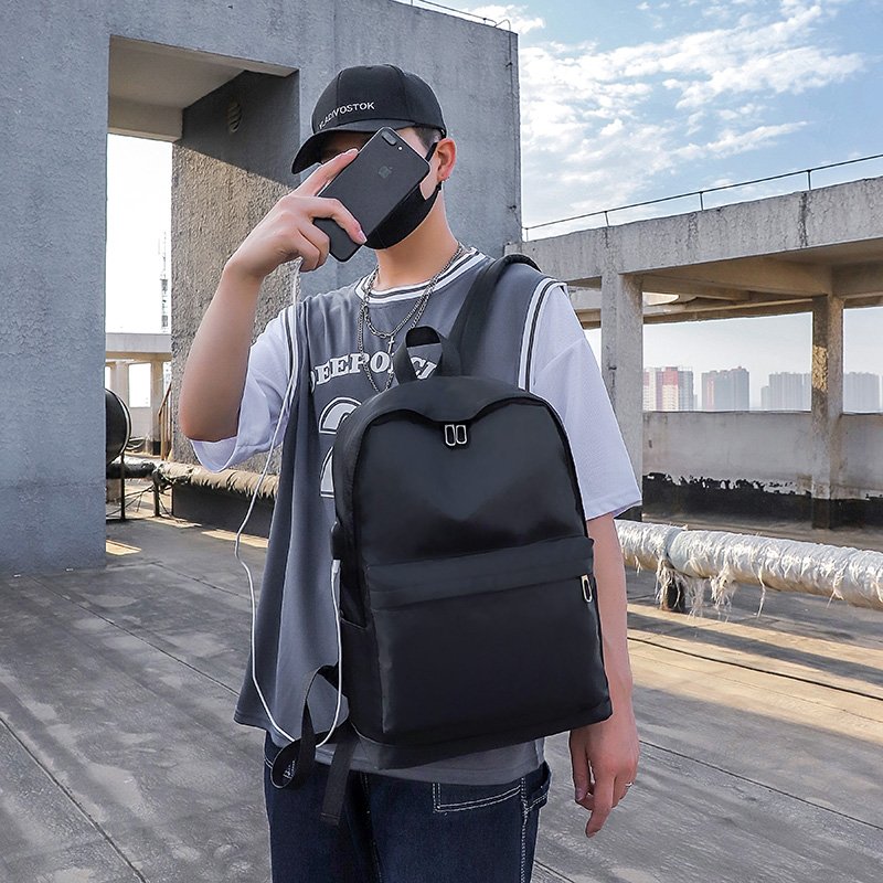 2024 New Wholesale Custom Printing Logo 14 inch USB charging men laptop bag Fashion Oxford School bags for boys