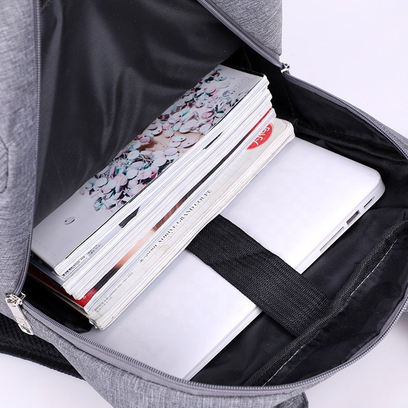 Korean Fashion Simple Pure Color Multifunctional USB Laptop Backpack Waterproof Nylon Business Laptop Backpack Laptop