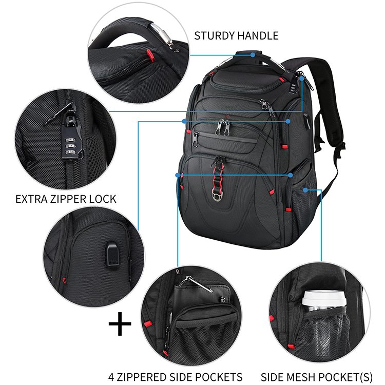 Traveling Bag Laptop Backpack 18.4 inch Gaming Backpack Waterproof Bag College Daypack Business Backpack with USB Port
