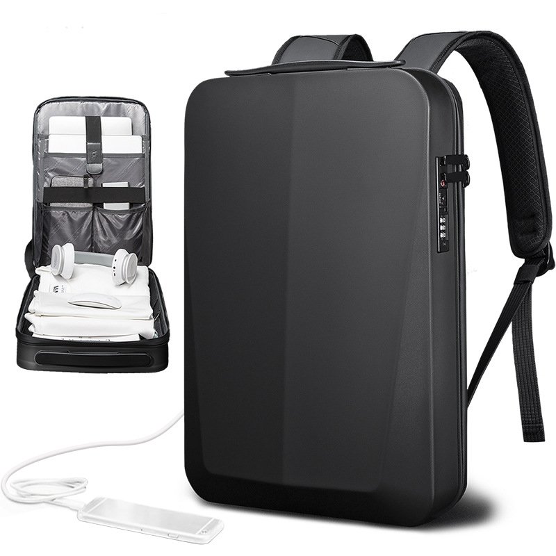 Custom LOGO Large Capacity ABS Hard Shell USB Charging Business Laptop Backpack