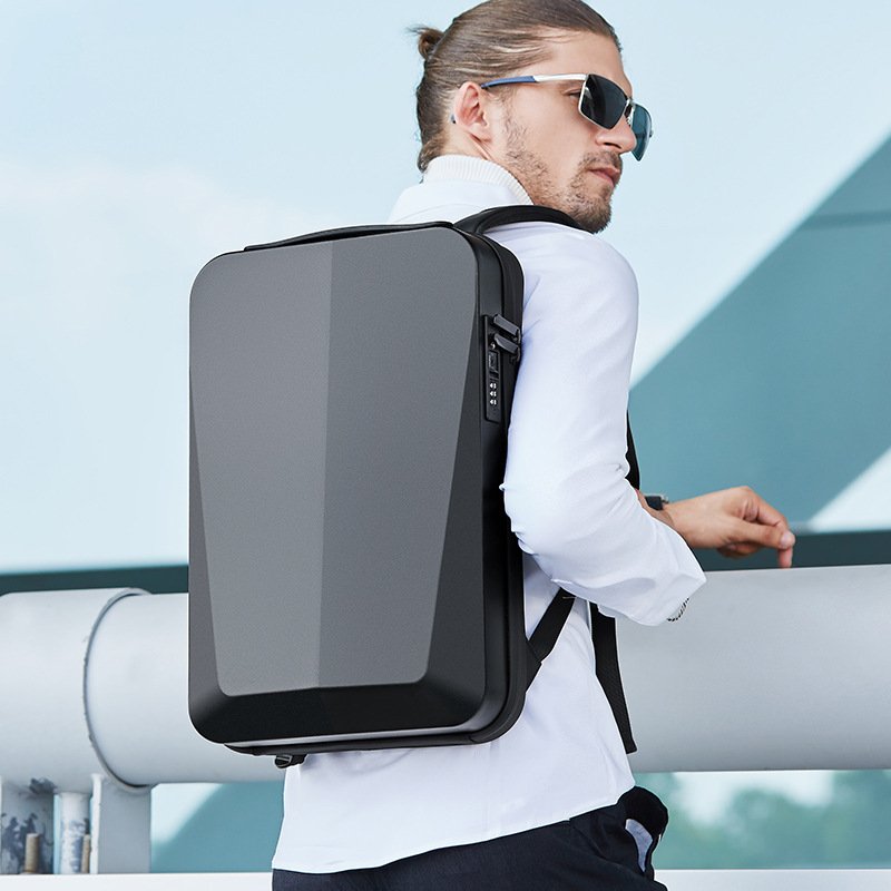 Custom LOGO Large Capacity ABS Hard Shell USB Charging Business Laptop Backpack