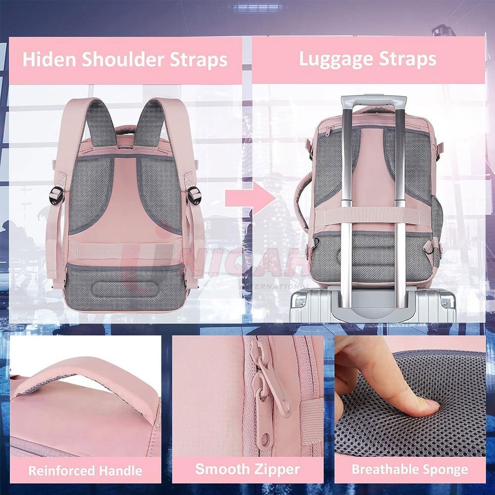 Travel Backpack For Women, Carry On Backpack With Usb Charging Port & Shoe Pouch 15.6inch Laptop Backpack Flight Approved