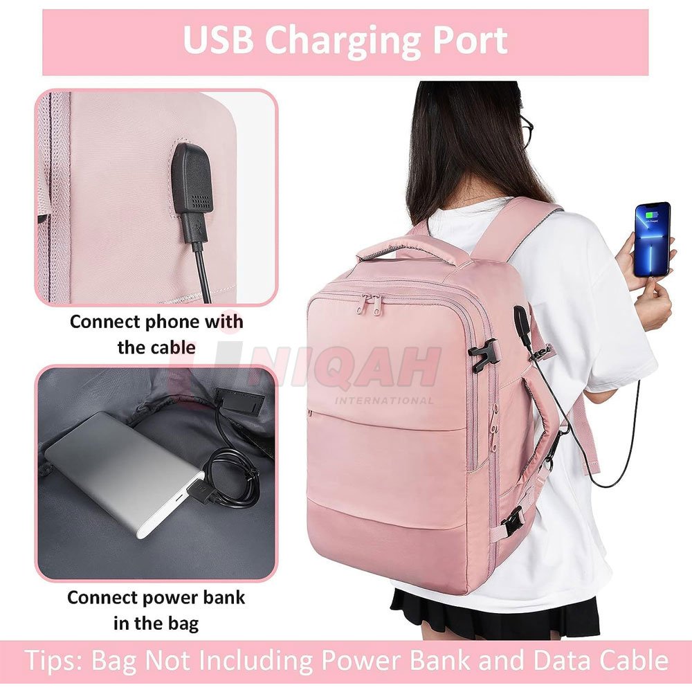 Travel Backpack For Women, Carry On Backpack With Usb Charging Port & Shoe Pouch 15.6inch Laptop Backpack Flight Approved