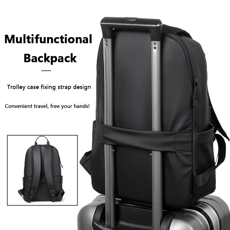 Custom logo new men's Travel Waterproof PU leather school bag fashion wholesaler students Laptop Backpack