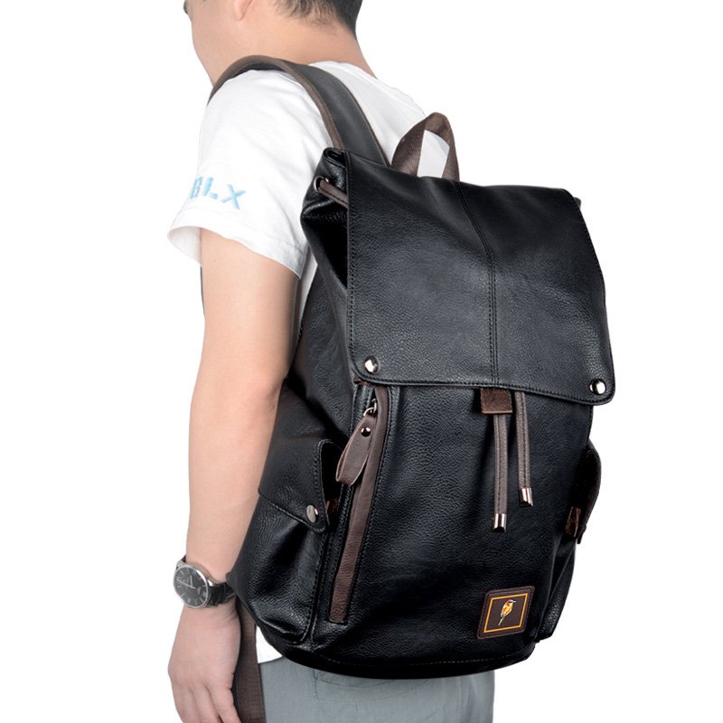 2022 Designer men women outdoor black business pu leather waterproof travel laptop college school usb charger backpack bag