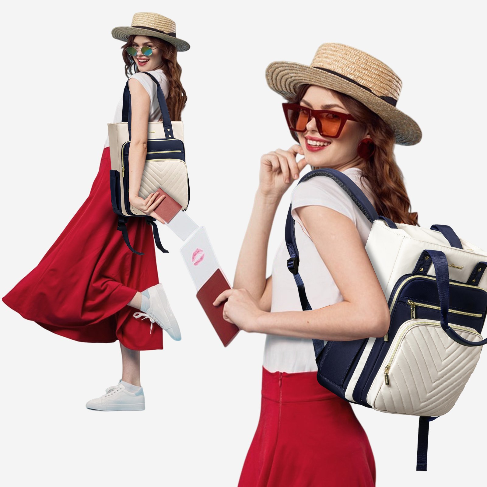 LOVEVOOK Fashion College Daypack for women 15.6 In Work Travel laptop Bag large capacity student school business laptop backpack