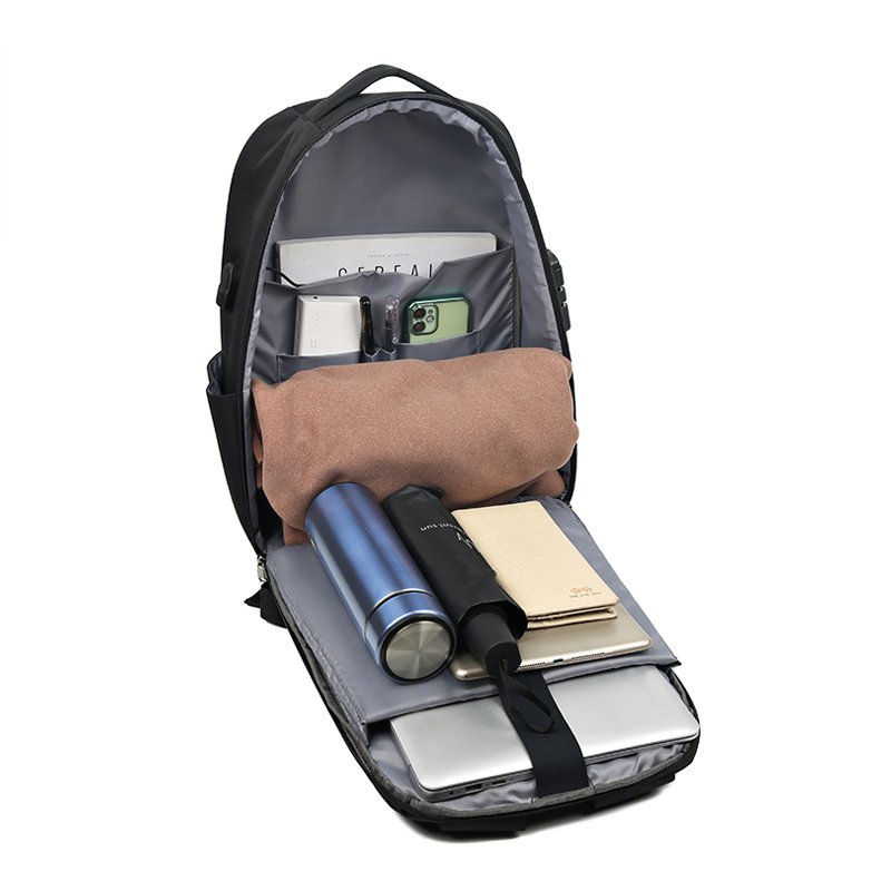 LOW MOQ Customized LOGO Password Anti Theft Backpack USB Waterproof Computer Business Hard Case Laptop Backpack With USB Charge
